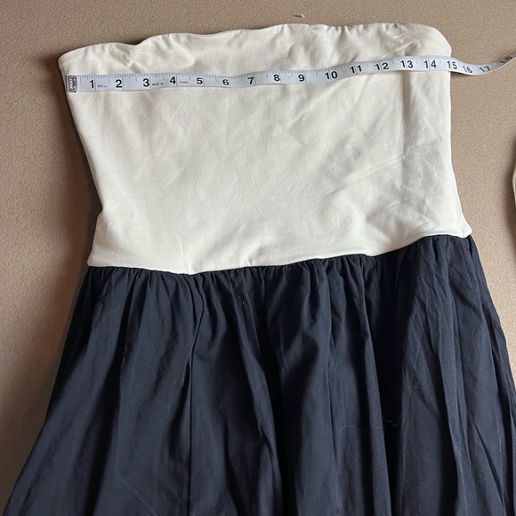 J. Crew NWT Strapless colorblock mixy dress- Natural/Black - Midi - M - Picture 9 of 15